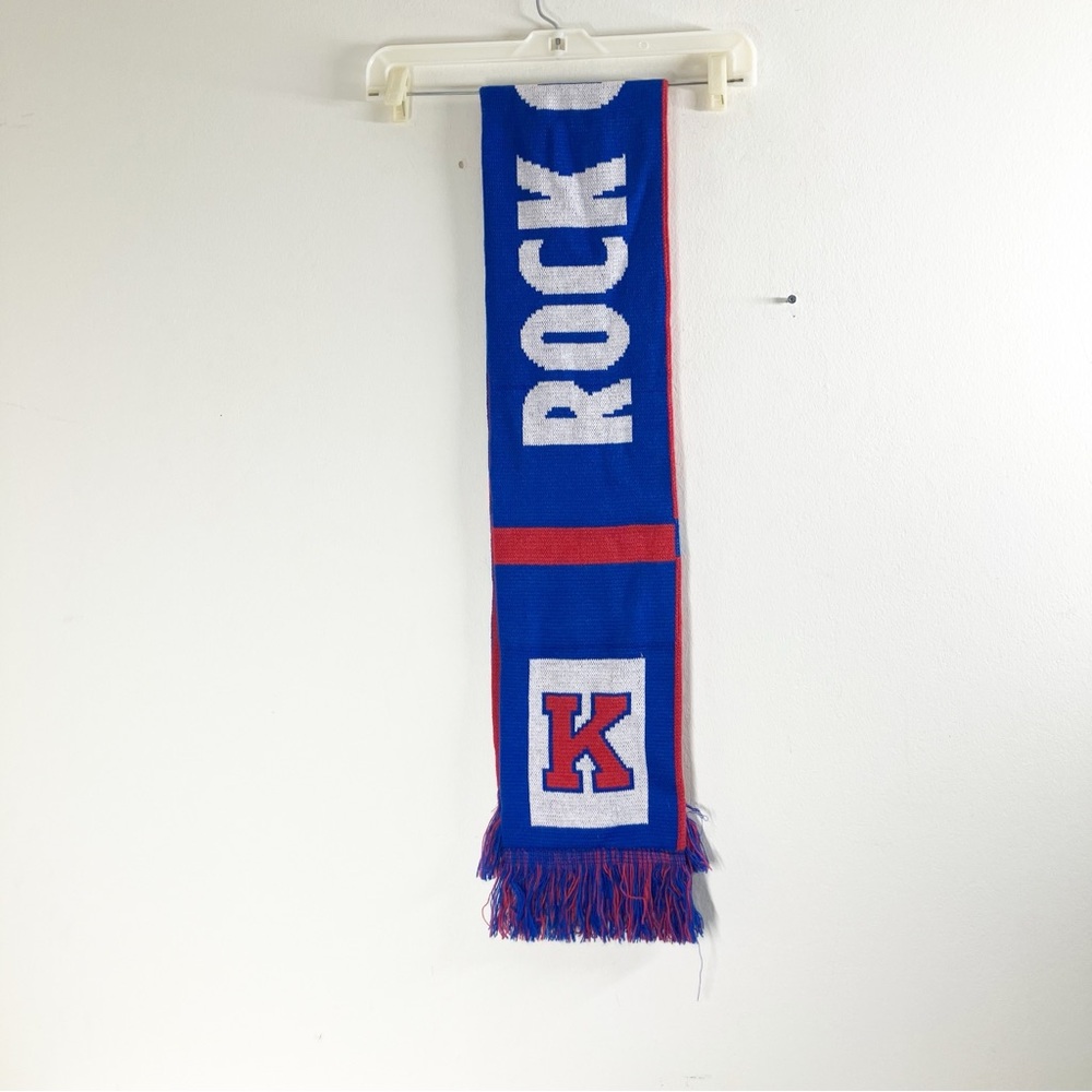 Kansas Rock Chock Jayhawks Scarf EUC